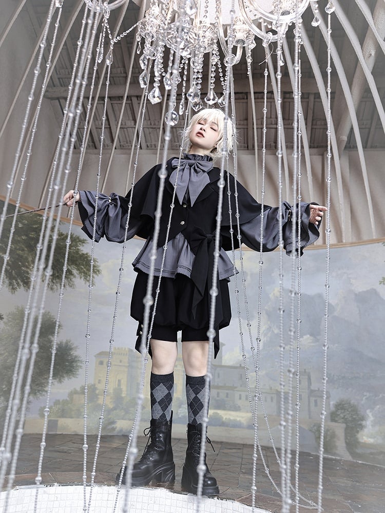 Ears Black Bunny Jacket Ouji Hood Oversized with Fashion