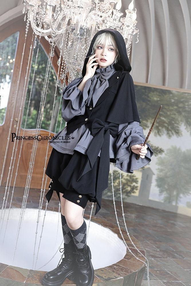 Ears Black Bunny Jacket Ouji Hood Oversized with Fashion