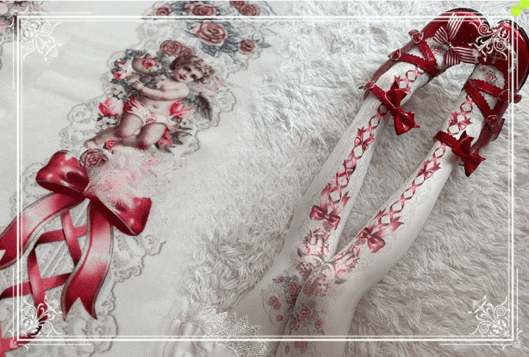 Strumpfhose mit Rose Angel-Print