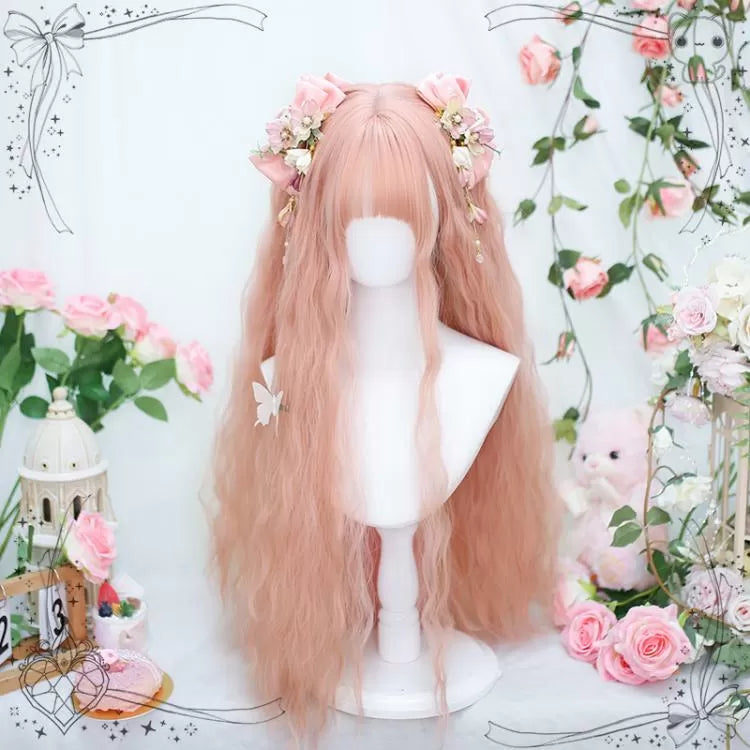 Long Wig Pink - Clearance Curly Grapefruit Synthetic