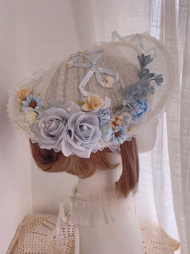 Flache Clearance-Blau Floral Elegant Hut Design