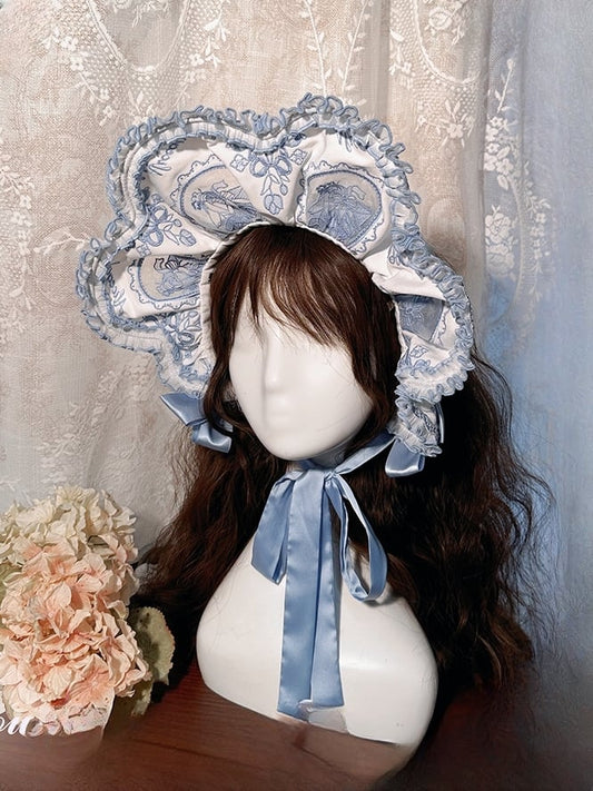 Pink / Blue / Black / Gold Floral Bonnet