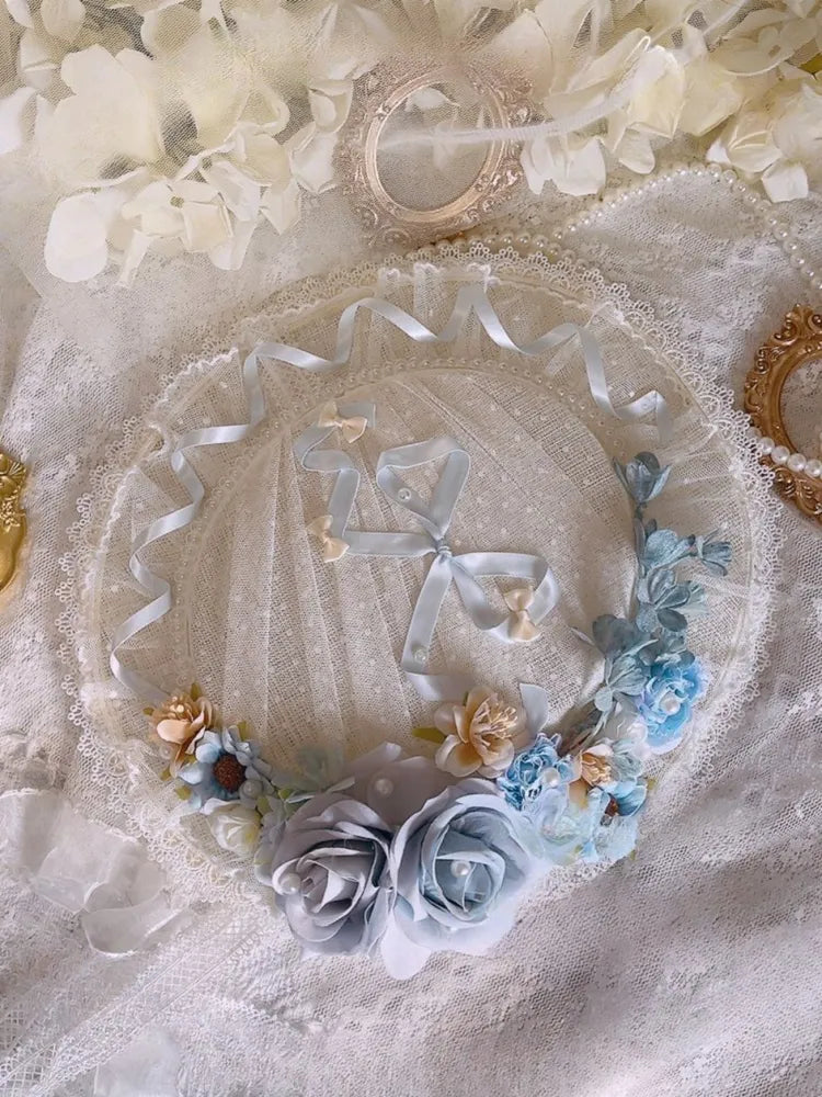 Flache Clearance-Blau Floral Elegant Hut Design