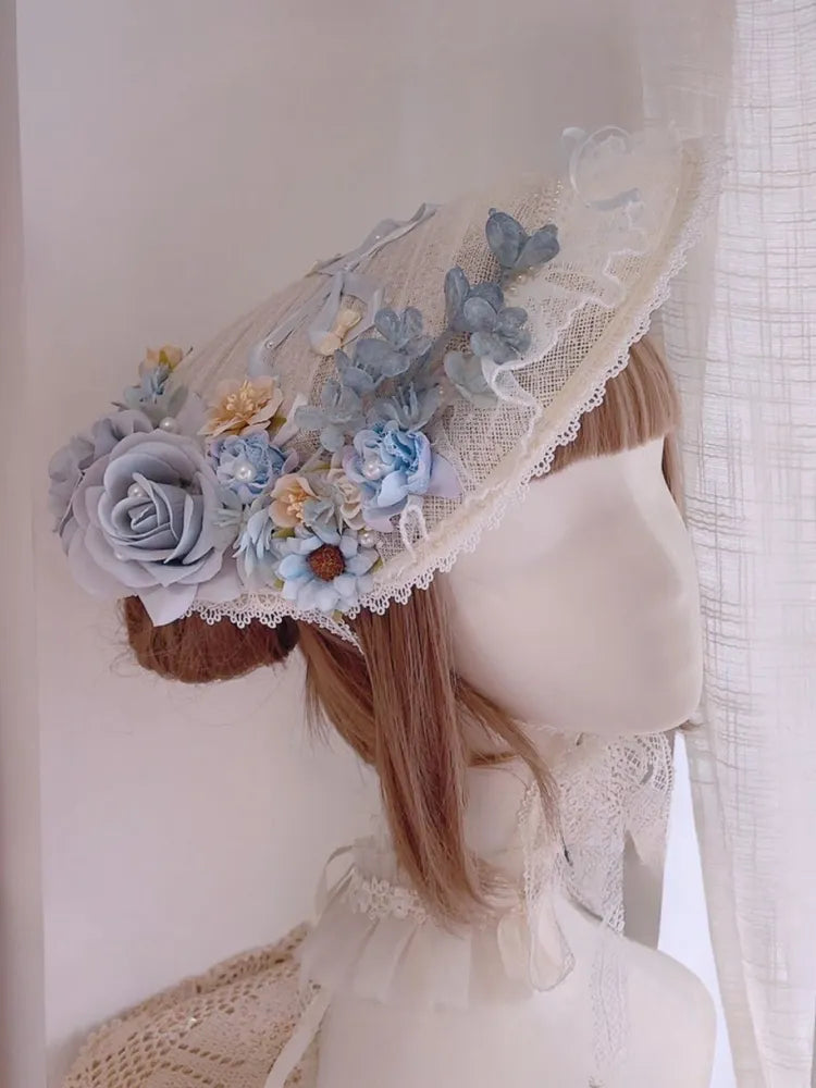 Flache Clearance-Blau Floral Elegant Hut Design