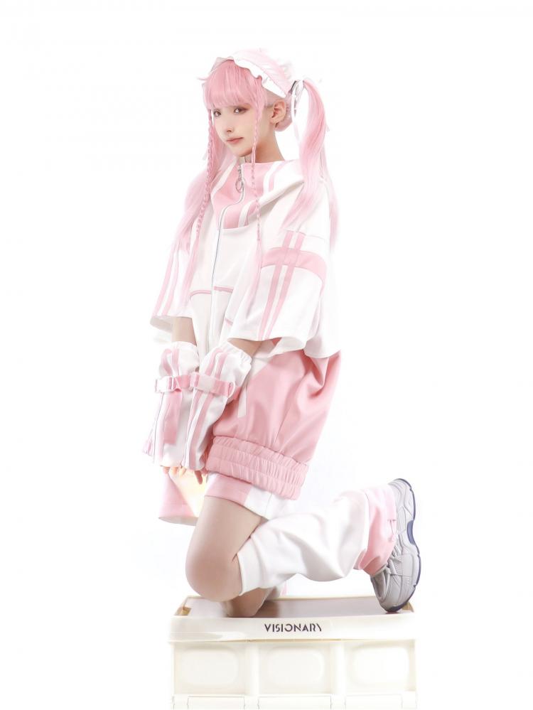 Moon and Star Leg Warmers Pink and White