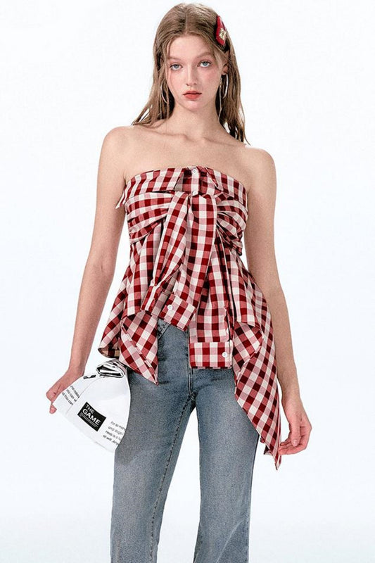 Mint Red Vintage Shoulder Top One