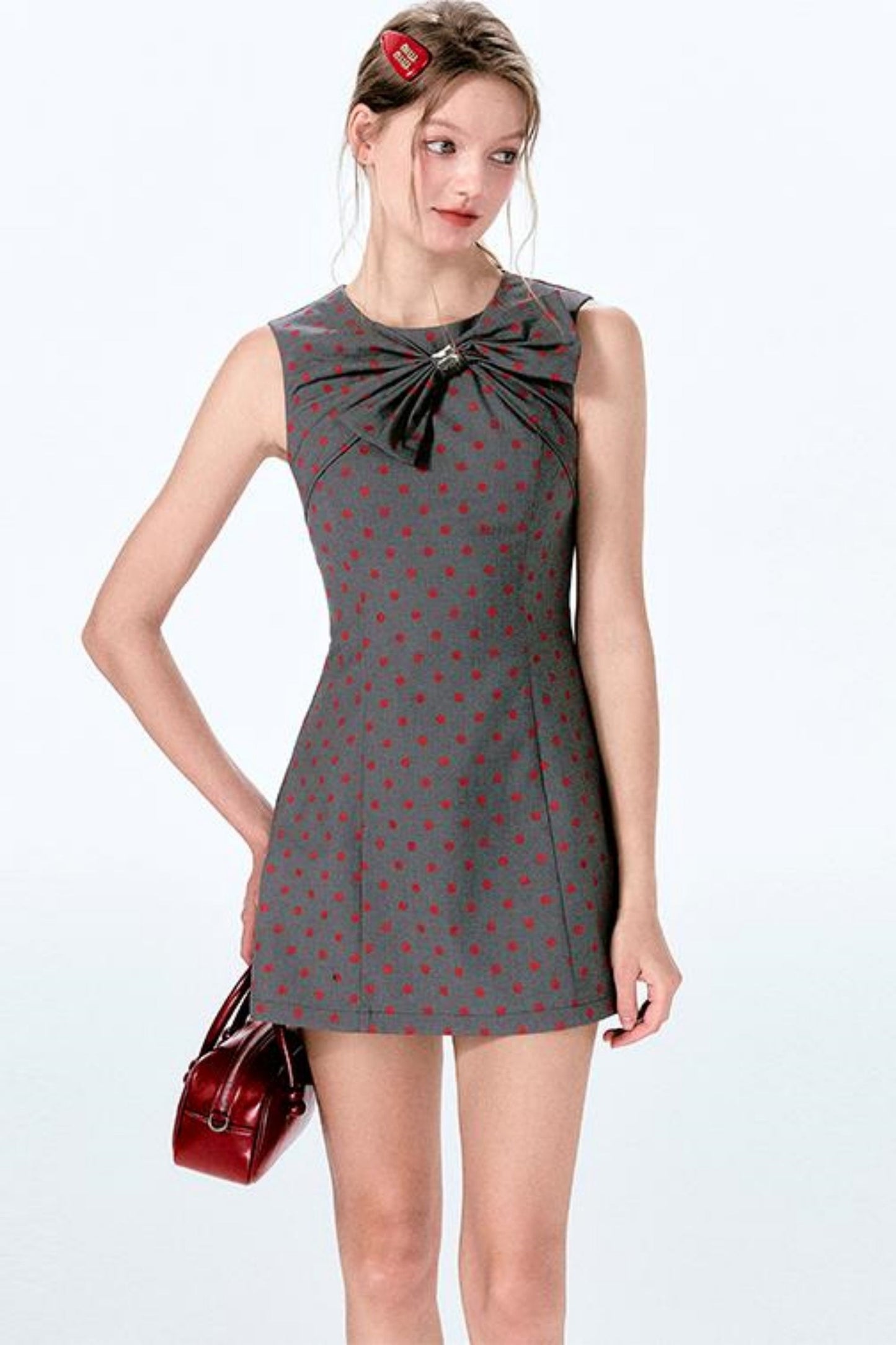 Kleid ärmellos Punkte Retro