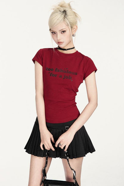 Basal Pleated Satin Skirt