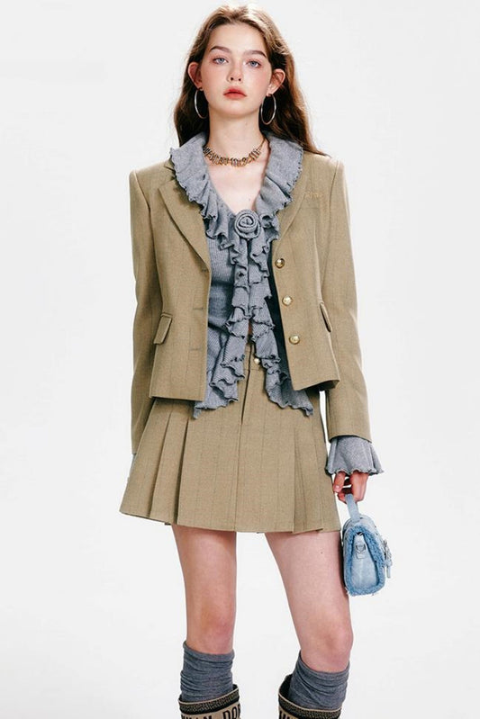 J + Pleated Jacket Cinch Chic Skirt Waist