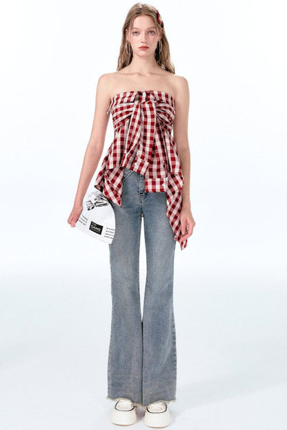 Mint Red Vintage Shoulder Top One
