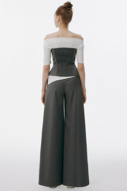 Gray Up Set Bustier