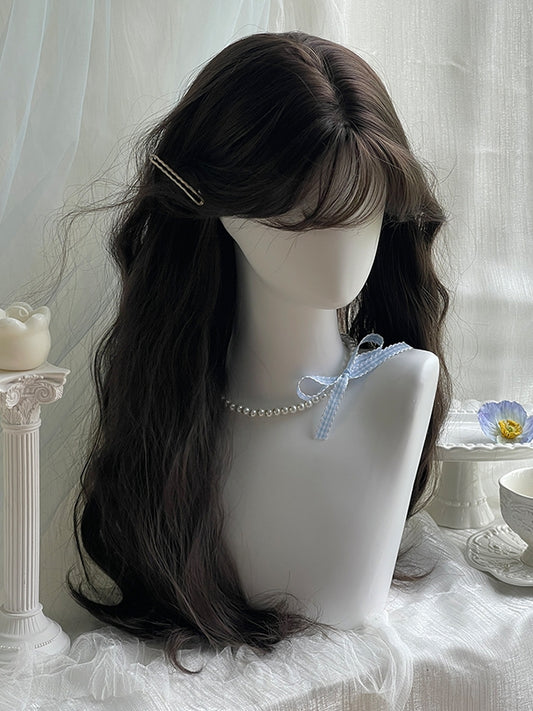 Brown 65CM With Wig Air Bangs Length Wavy