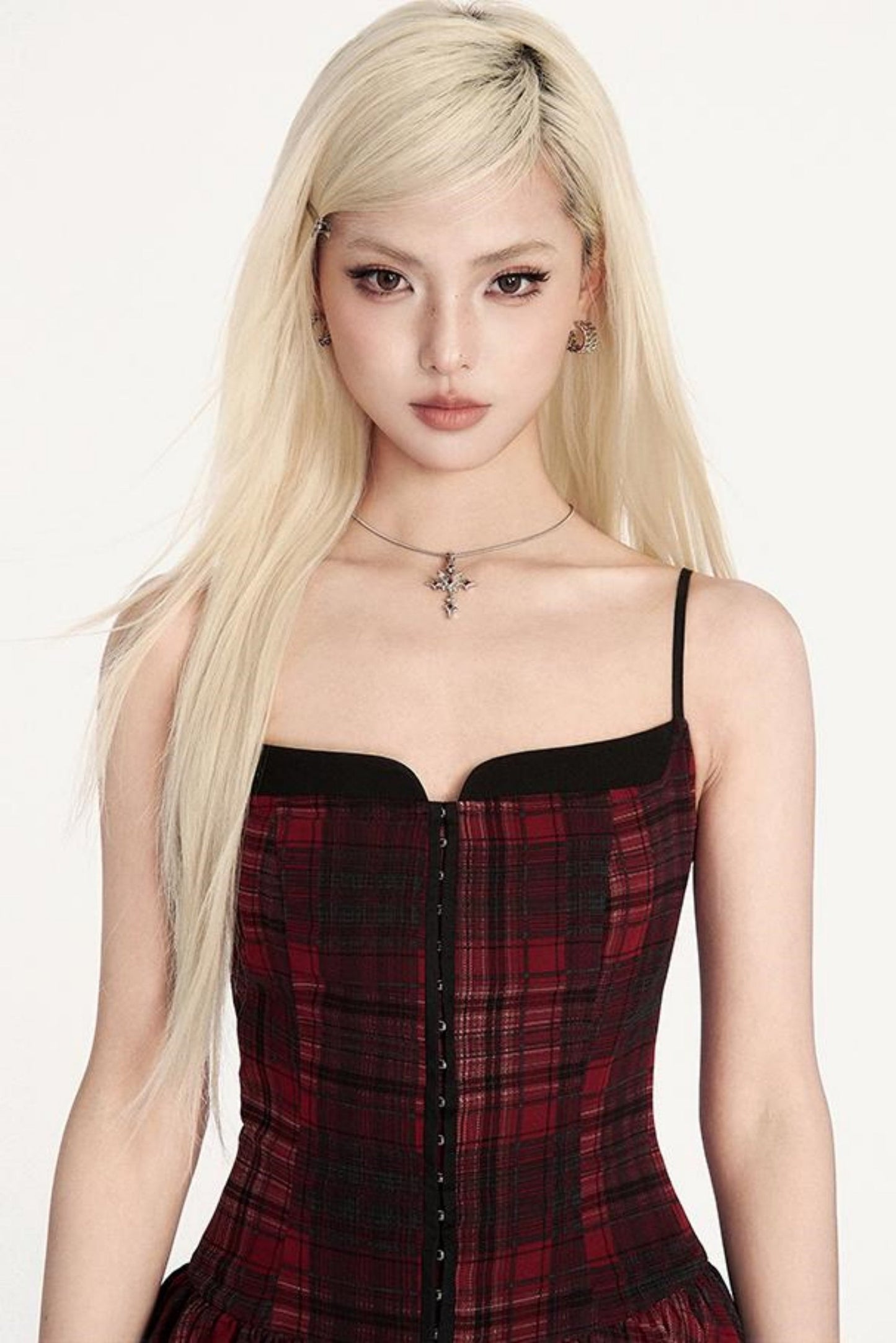 Irregular Sling Dress Check