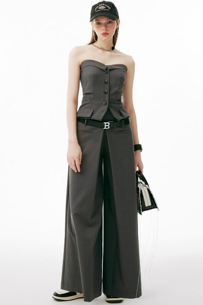 Gray Up Set Bustier