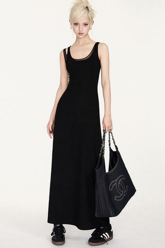 Dress Asymmetrical U-Neck