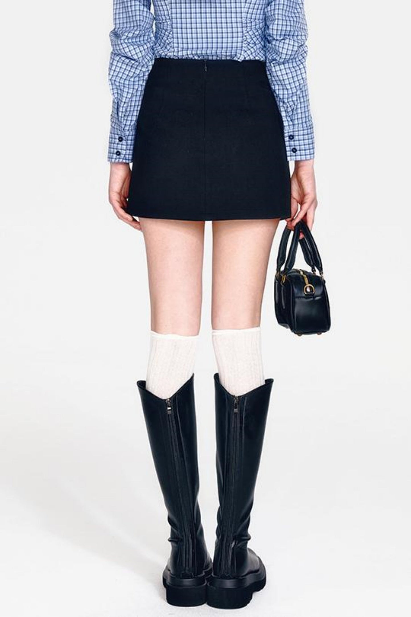 Shirt and Hip Cool Blue Check Skirt Mint Setup