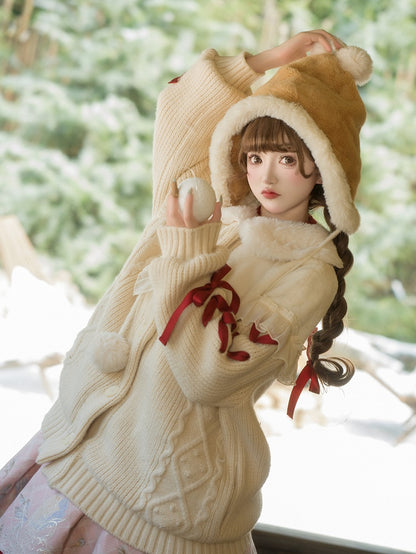 Plush Cardigan Creamy Winter White Cozy Collar Sweater