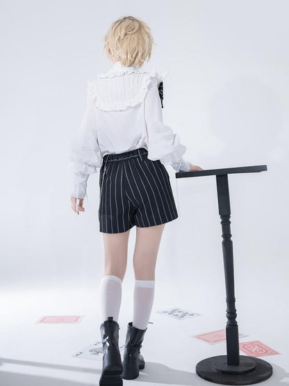 Bunny Theater Black Striped Ouji Shorts