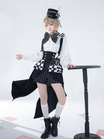 Bunny Theater Ouji Fashion Chess Pattern Black Girdle