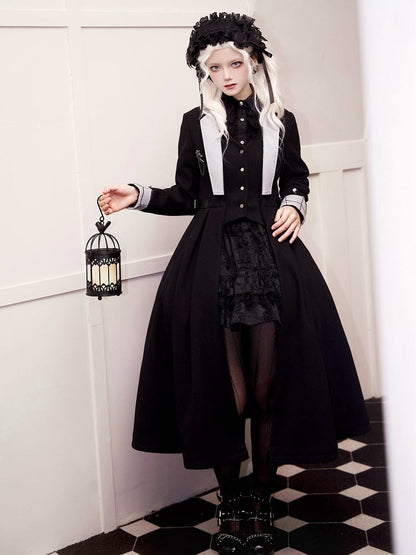 Black Gothic Lolita Layered Skirt