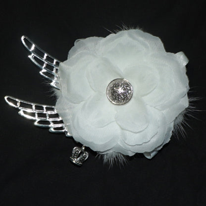 Hairclips Wing And White Crown Floral Decorated
