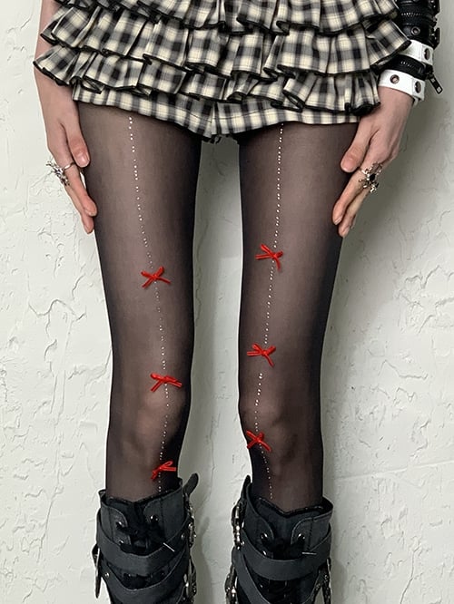 Color 4 Options Y2K Bowknot Tights
