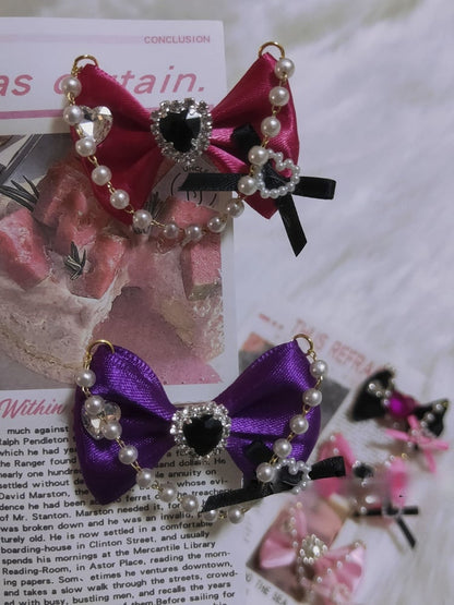 Charm Heart Bowknot 5 Options Ring Decorated Beaded