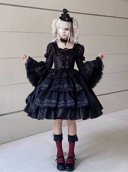 Feather Gothic Hat Mini Eyeball Lolita and Black