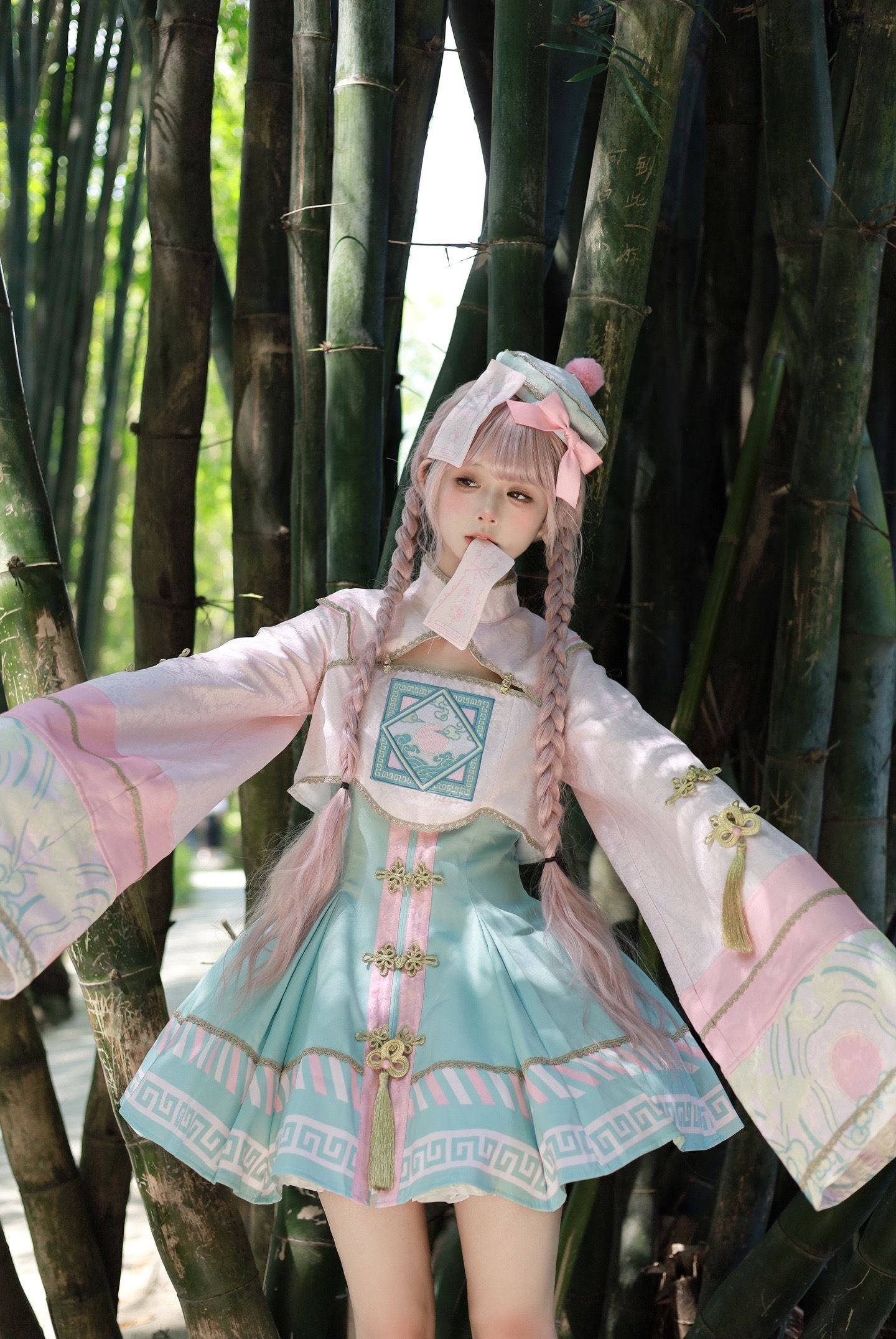 Sweet Hut Reserved Sea Jacket + Kyung + Pin Ribbon product Crolley + Dress Little