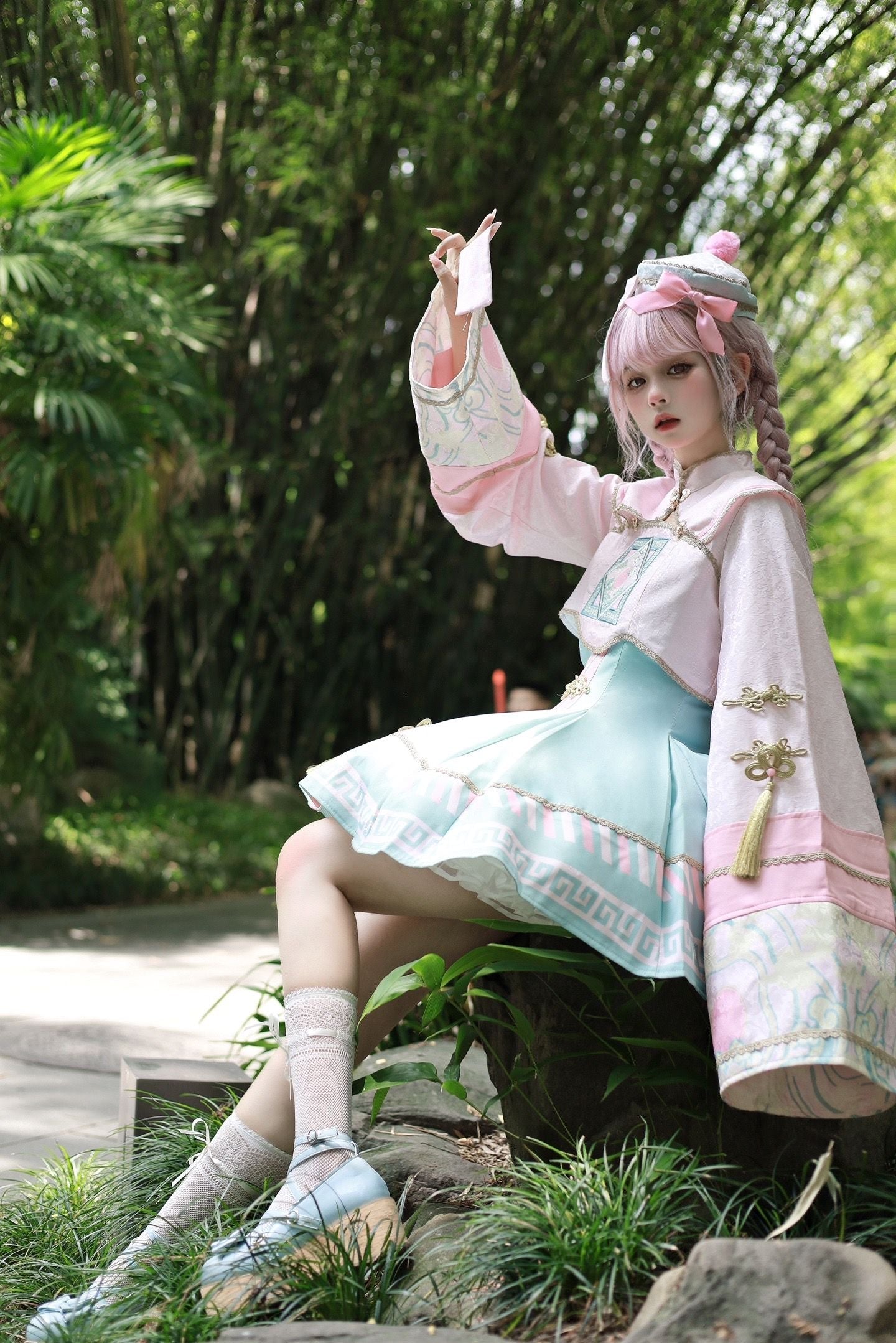 Sweet Hut Reserved Sea Jacket + Kyung + Pin Ribbon product Crolley + Dress Little