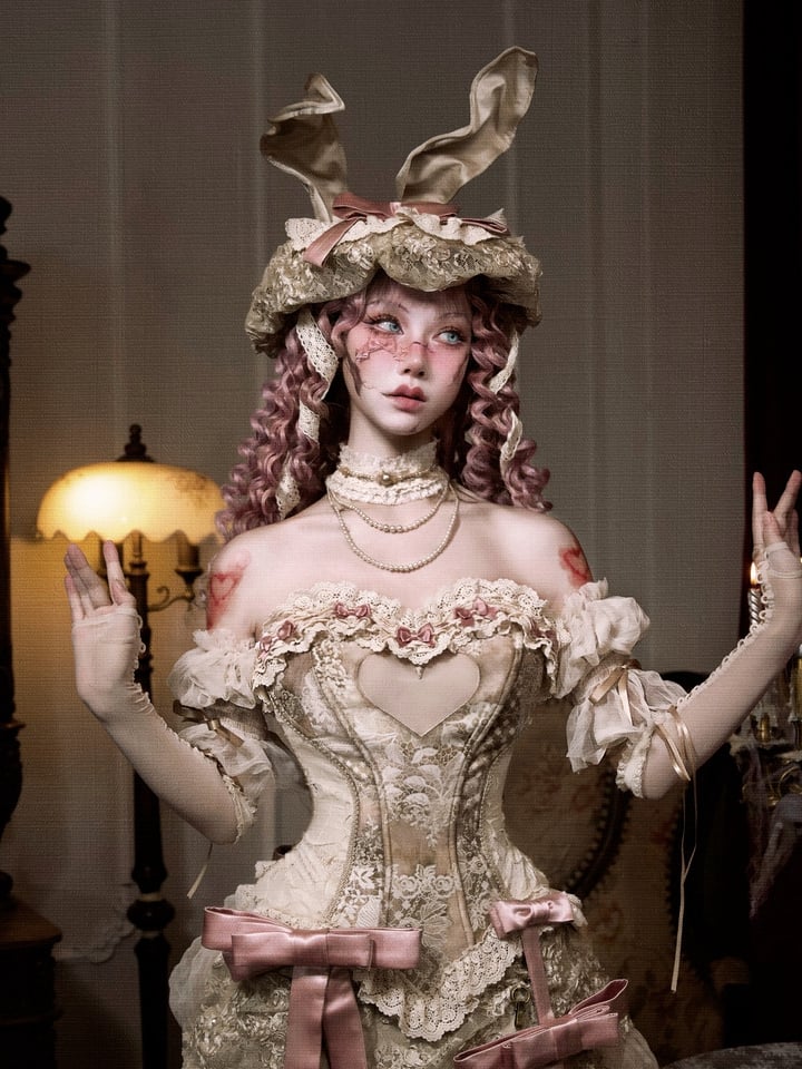 チュールクリームスリーブパフ