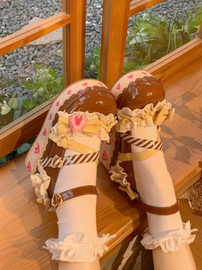 Shoes Sweet Brown Mary Cake Strawberry Lolita Chocolate Platform Jane
