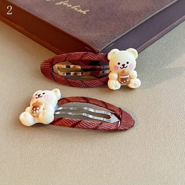 Design Options 5 Bear Hairclips Brown