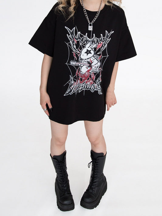 T-shirt oversize Pop Punk Black Bunny