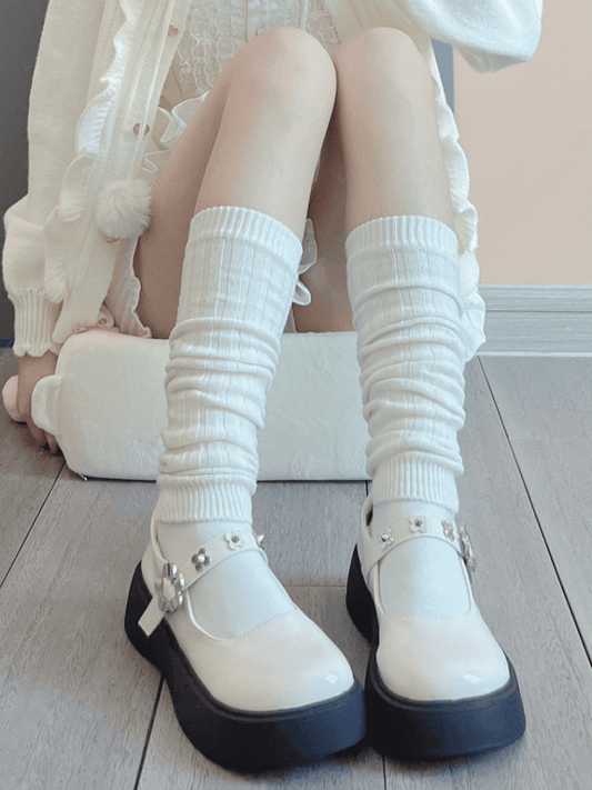 Jambières tricotées blanches/rouges/gris clair/gris foncé/noires