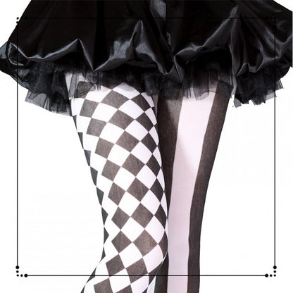 Vibes Asymmetrical Clown / Black Red Tights Circus Print