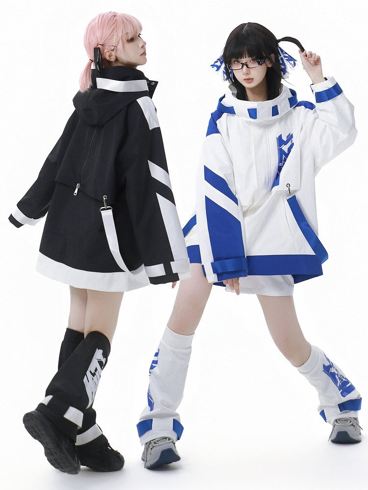 Blue&White/Black&White Jirai Kei Hairclips