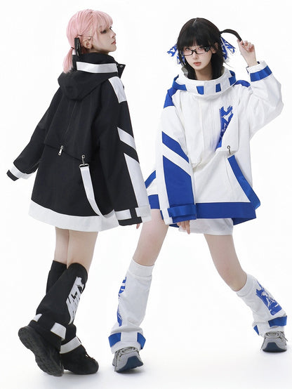 Blue&White/Black&White Jirai Kei Hairclips