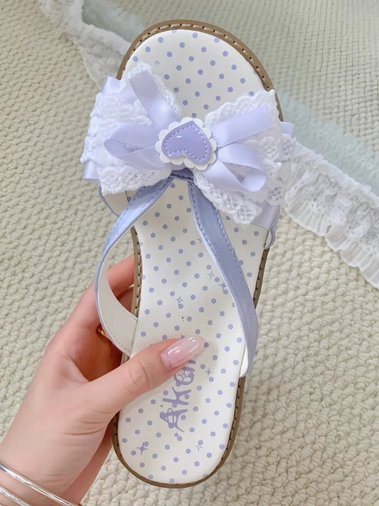 Style - Applique Slippers Purple in Lolita Heart Wa