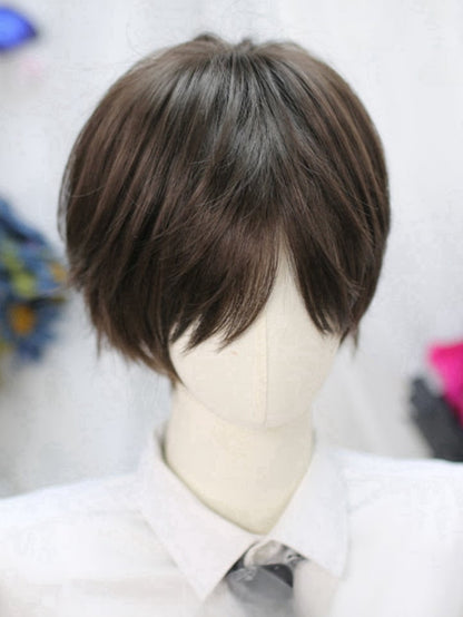 Perruque courte Ouji marron 25 cm