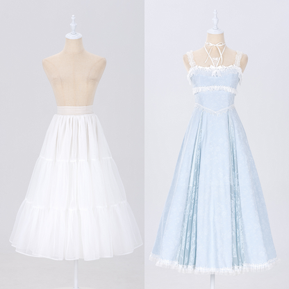 Long Daily Petticoat Layered 85cm White A-line