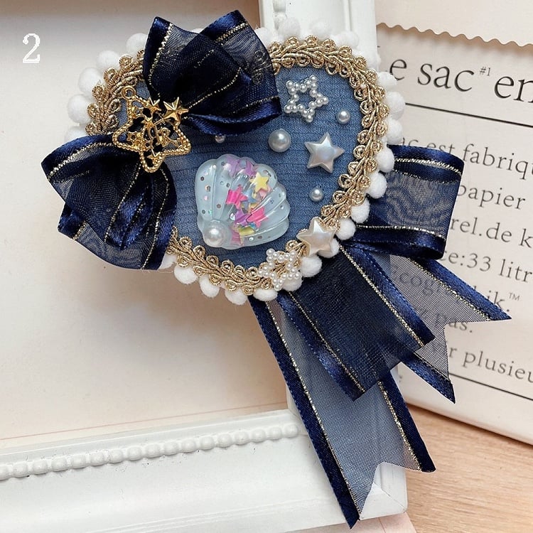 Heart-Shaped Bowknot Options Decorated Sweet Brooch Lolita