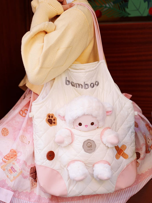 Design Crossbody Cut-out WhitePink Bag