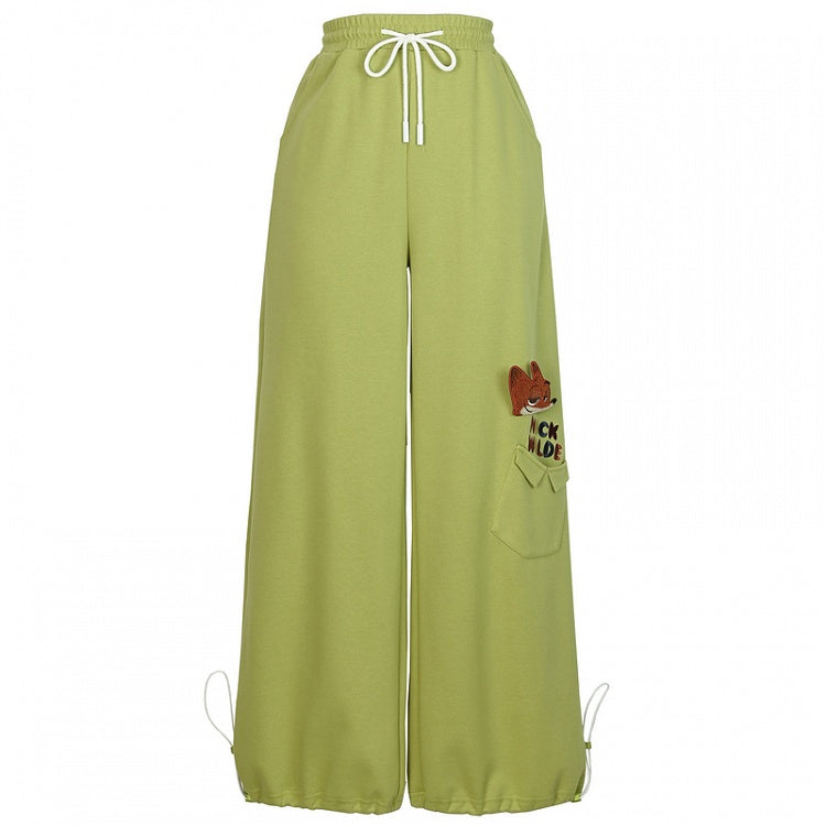 Zootopia Plush Nick Green Drawstring Cuff Straight-Leg Pants