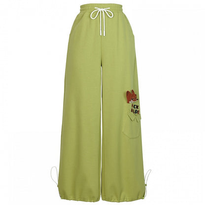 Zootopia Plush Nick Green Drawstring Cuff Straight-Leg Pants