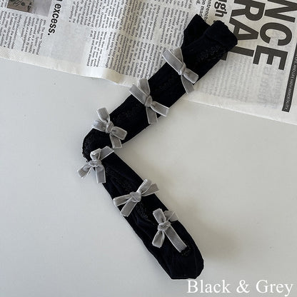 Floral Color Underknee with Options Design Bowknot Pattern 19 Cut-out Stockings