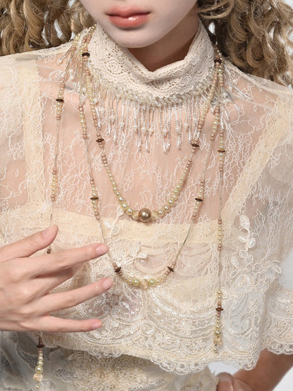 Layered Necklace Romantic Goth Beaded