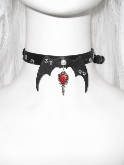 Stud Detail Bat Wings Design Punk Choker