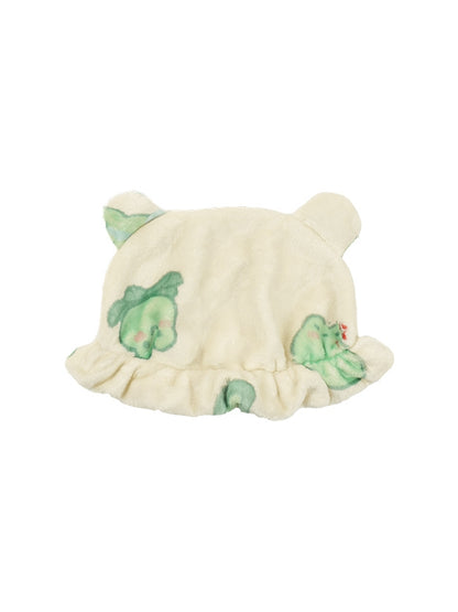 Green Frog Print Flannel Hat