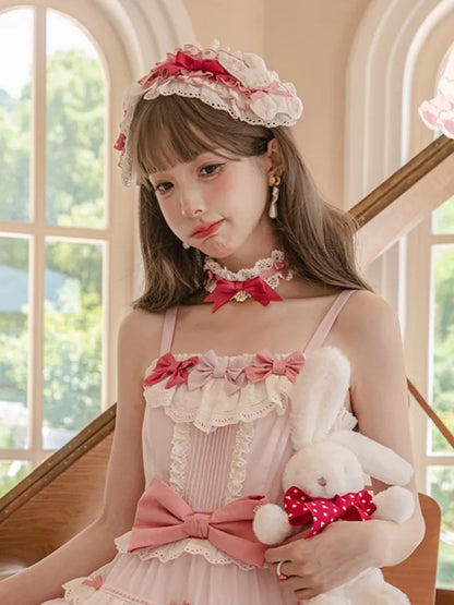 Pink Choker Brown Blue /